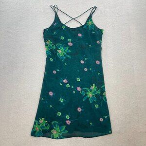 Mlle Gabrielle Green Floral Slip Dress Size 8